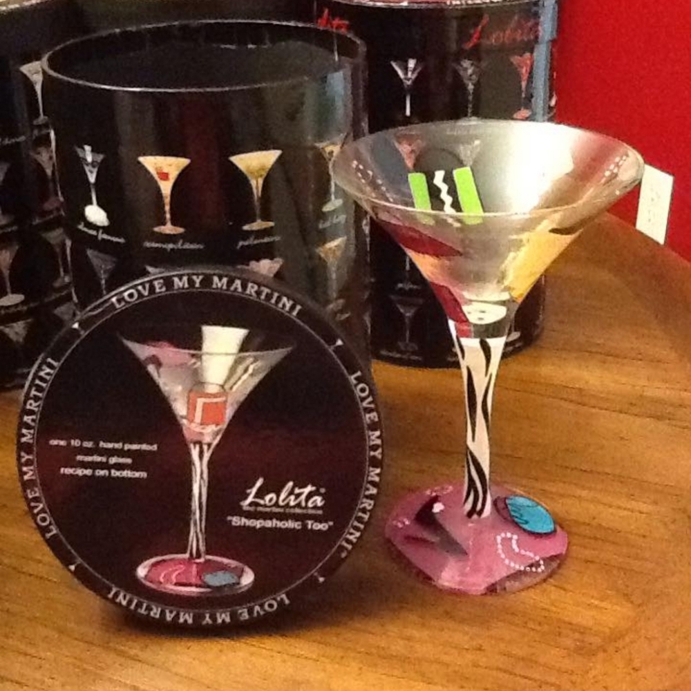 NIB Retired Lolita Martini Glass Shopaholic Too